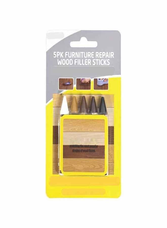 Bexter (Pack of 5) Wax Wood Furniture Filler Sticks – Wood Scratch Repair Kit for Floors, Cabinets, Tables & Chairs – 5 Color Blendable Crayons for Quick Touch-Up – Fills Dents, Cracks, and Holes - Image 2